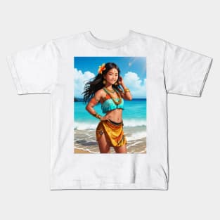 Beautiful Hawaiian Girl Kids T-Shirt